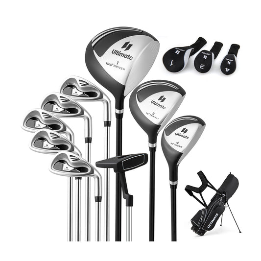 Complete Golf Club Package Set with oversize aluminum driver for Outdoor Use-Black