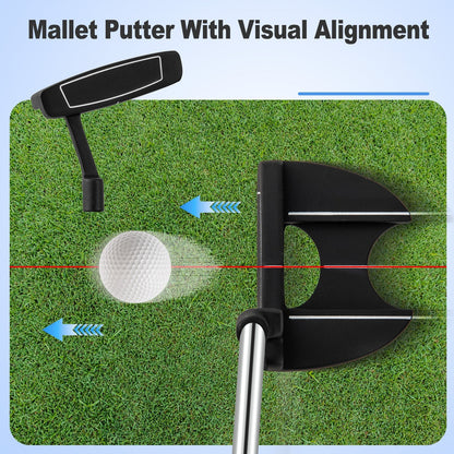 Complete Golf Club Package Set with oversize aluminum driver for Outdoor Use-Black