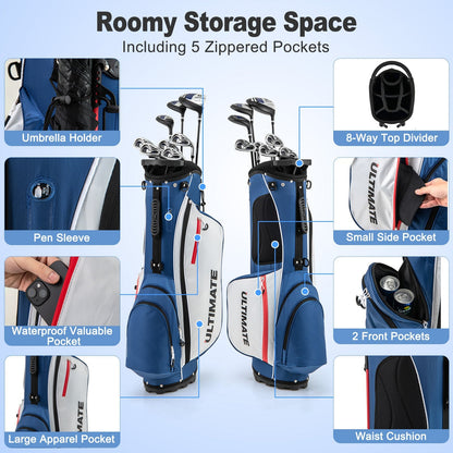 Set 10 Pieces Men's Complete Golf Clubs Package
