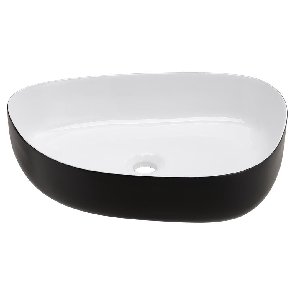 Premium Ceramic Sink with Stainless Steel Pop-upand Mounting Ring