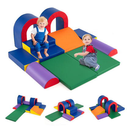 10-Piece Foam Climbing Blocks for Crawling Climbing and Sliding-Multicolor