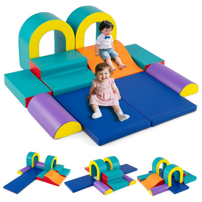 10-Piece Foam Climbing Blocks for Crawling Climbing and Sliding-Green