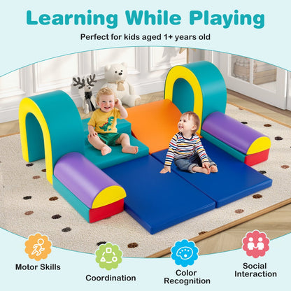 10-Piece Foam Climbing Blocks for Crawling Climbing and Sliding-Green