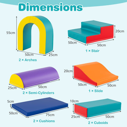 10-Piece Foam Climbing Blocks for Crawling Climbing and Sliding-Green