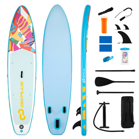 11' Wide Inflatable Stand Up Paddle Board-Multicolor
