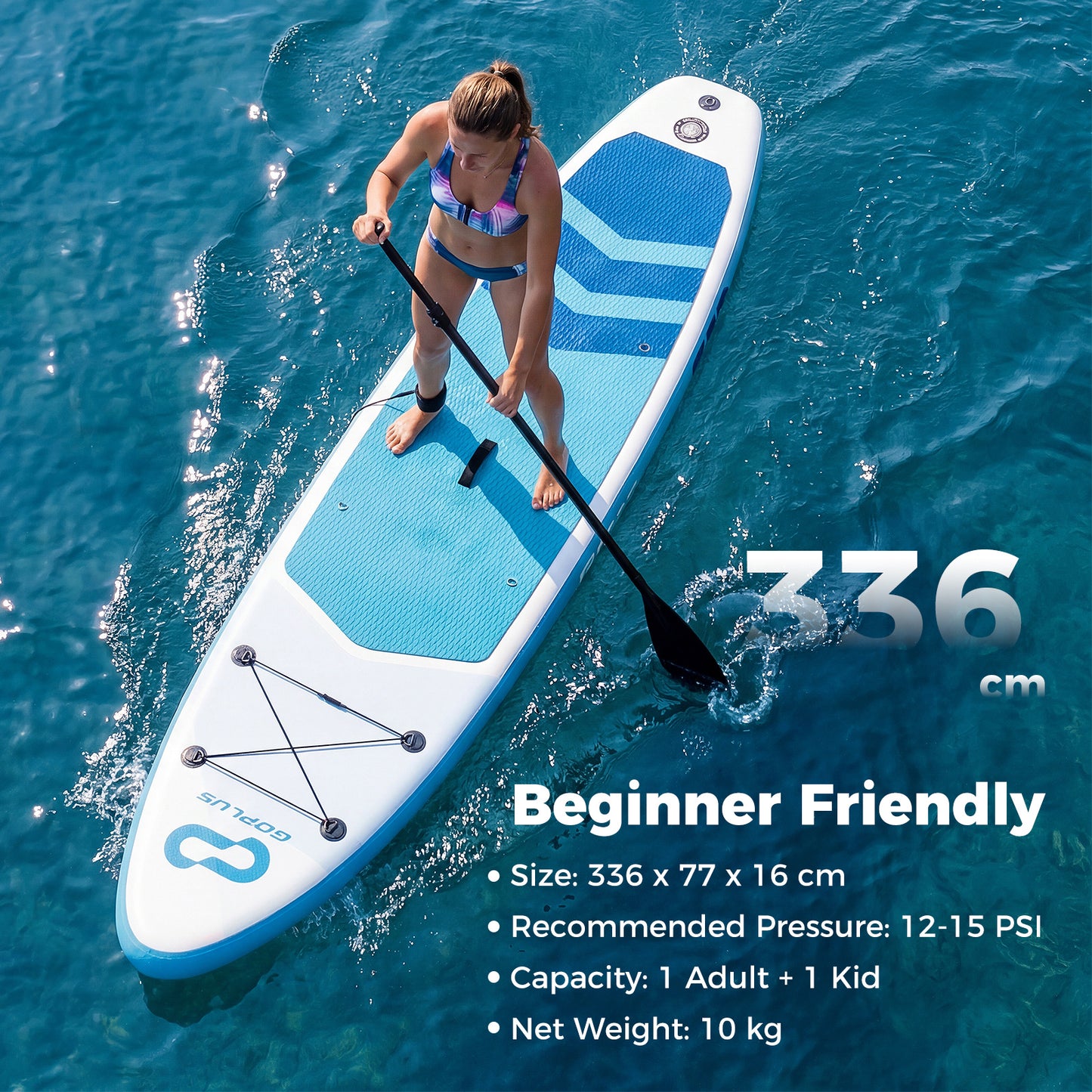 11' Wide Inflatable Stand Up Paddle Board-Multicolor