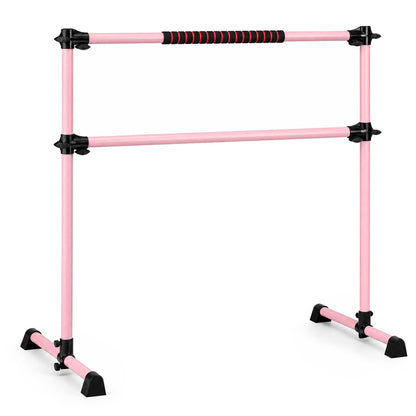 110 KG Max Load Adjustable Ballet Barre for Balance Workout for Strength Training-Pink