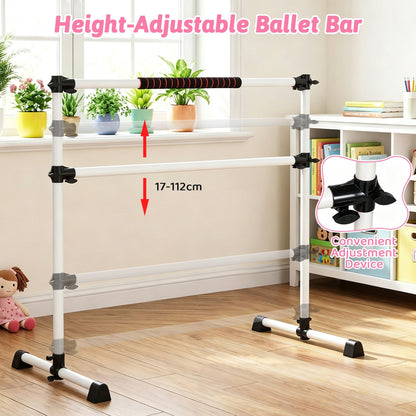 110 KG Max Load Adjustable Ballet Barre for Balance Workout for Strength Training-White