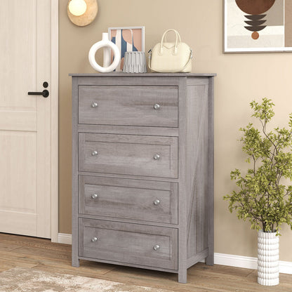 110cm Tall Storage Cabinet Chest of Drawers Clothes Organizer with 4 Drawers-Grey