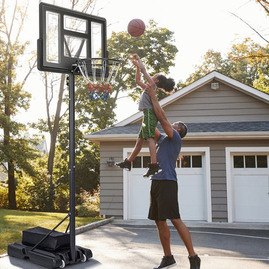 Portable Basketball Hoop with 11-Level Height Adjustable Basketball Hoop and Goal