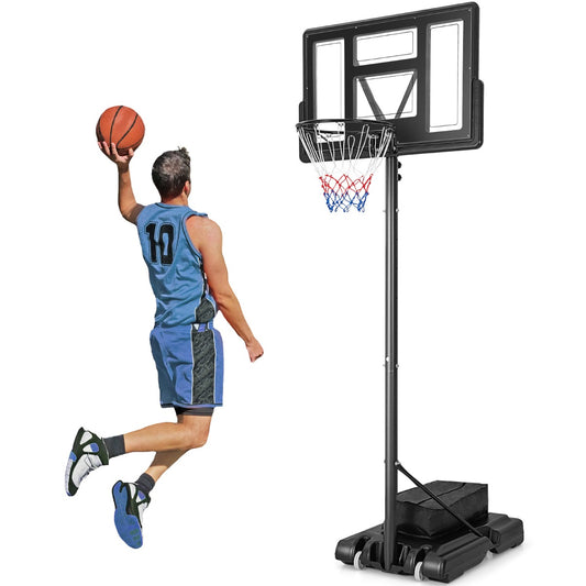 Portable Basketball Hoop with 11-Level Height Adjustable Basketball Hoop and Goal
