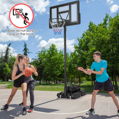 Portable Basketball Hoop with 11-Level Height Adjustable Basketball Hoop and Goal