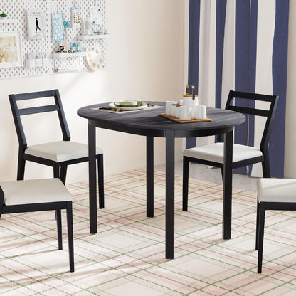110CM Wooden Dining Table for 4-6 People Oval Kitchen Table-Dark Grey