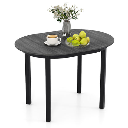 110CM Wooden Dining Table for 4-6 People Oval Kitchen Table-Dark Grey