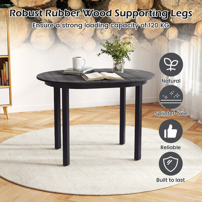 110CM Wooden Dining Table for 4-6 People Oval Kitchen Table-Dark Grey