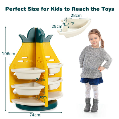 Kid's Pineapple Design 360° Rotation Toy Storage Organiser