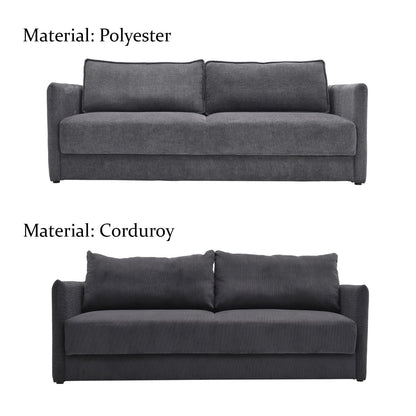 Grey 3-Seater Sleeper Sofa Bed polyester/corduroy