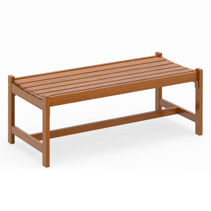 112cm Patio Wood Bench Set of 2 Outdoor Solid Hardwood Dining Bench
