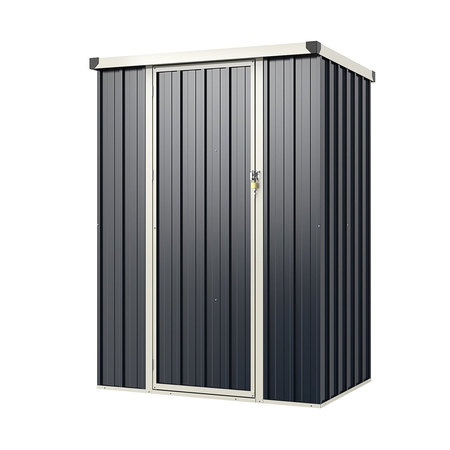 117 x 89 cm Metal Outdoor Storage Shed for Bike Garbage-Grey