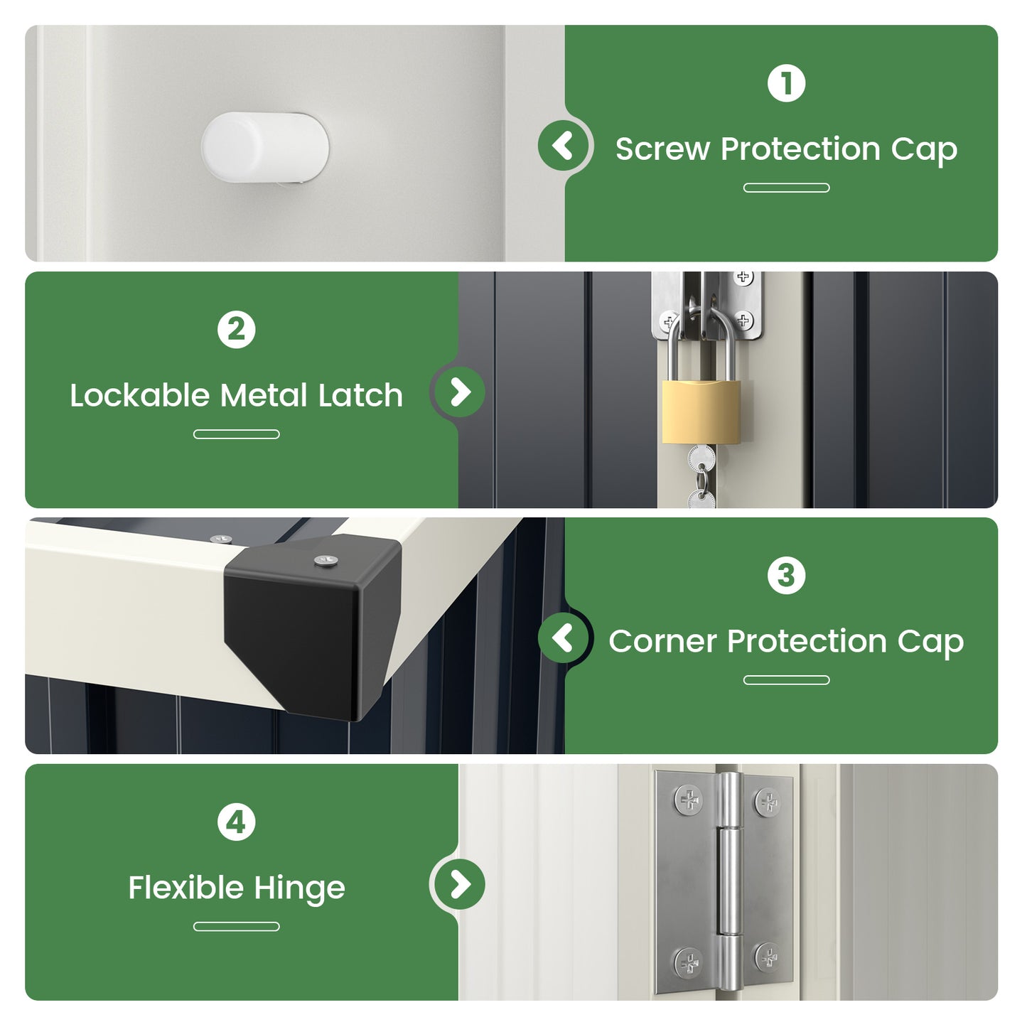 117 x 89 cm Metal Outdoor Storage Shed for Bike Garbage-Grey