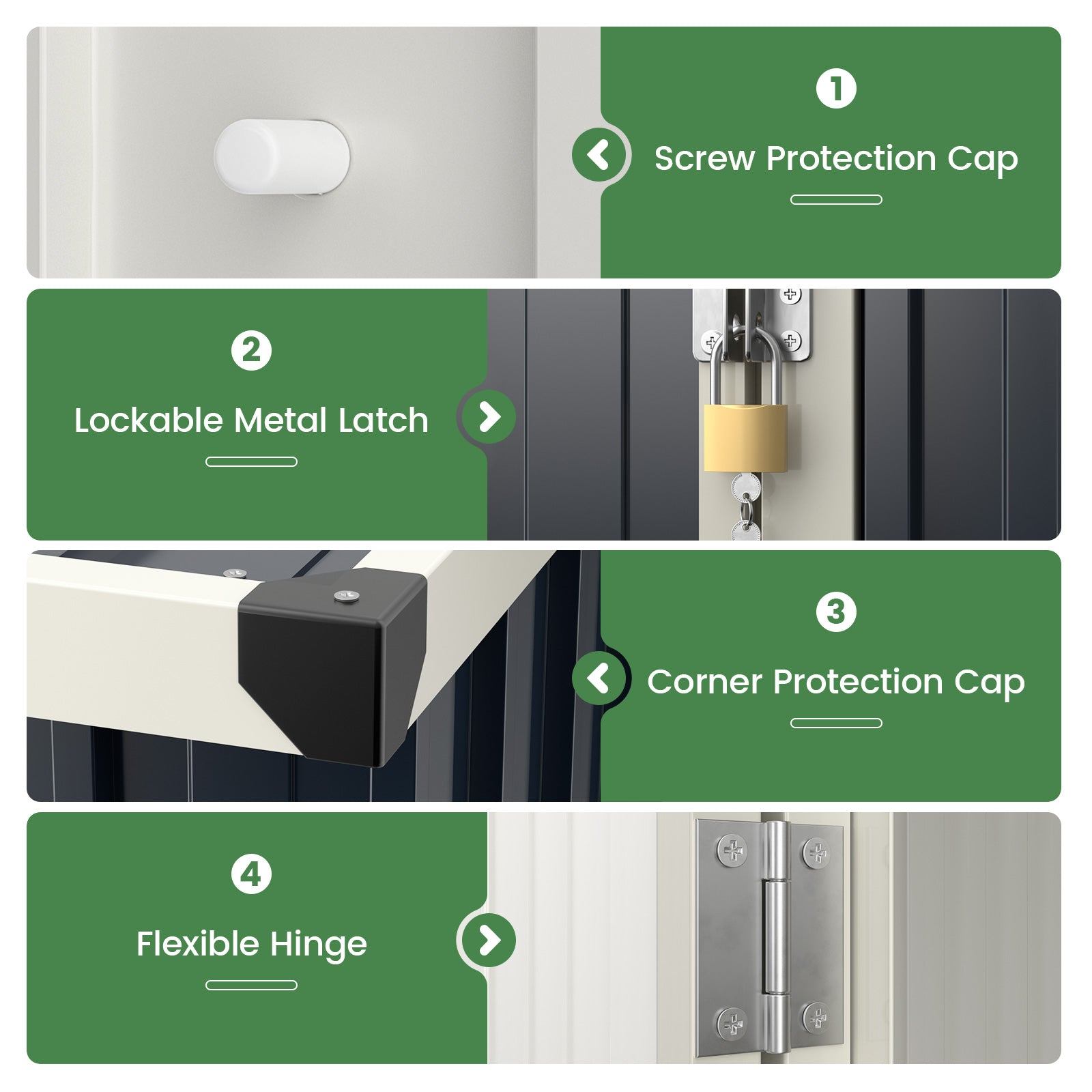 117 x 89 cm Metal Outdoor Storage Shed for Bike Garbage-Grey