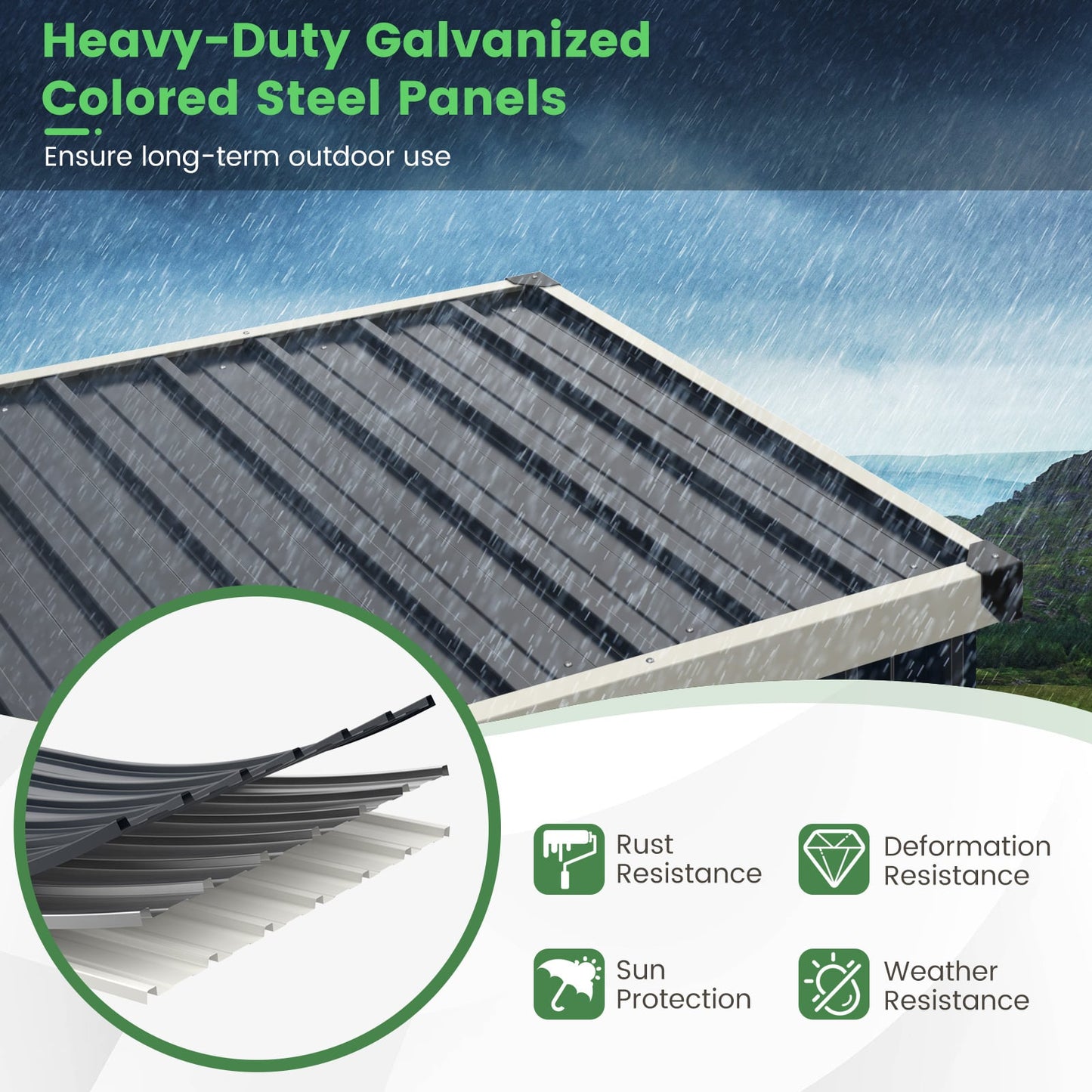 117 x 89 cm Metal Outdoor Storage Shed for Bike Garbage-Grey