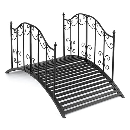 118 cm/101.5 cm Garden Metal Bridge with Dual Patterned Side Rails-M