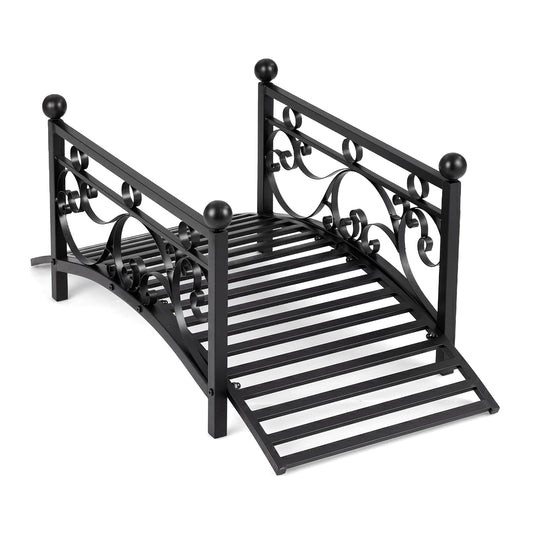 118 cm/101.5 cm Garden Metal Bridge with Dual Patterned Side Rails-S