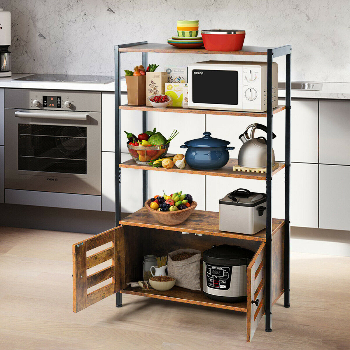 4-Tier Floor-standing Bookshelf  Home Display Stand Shelf