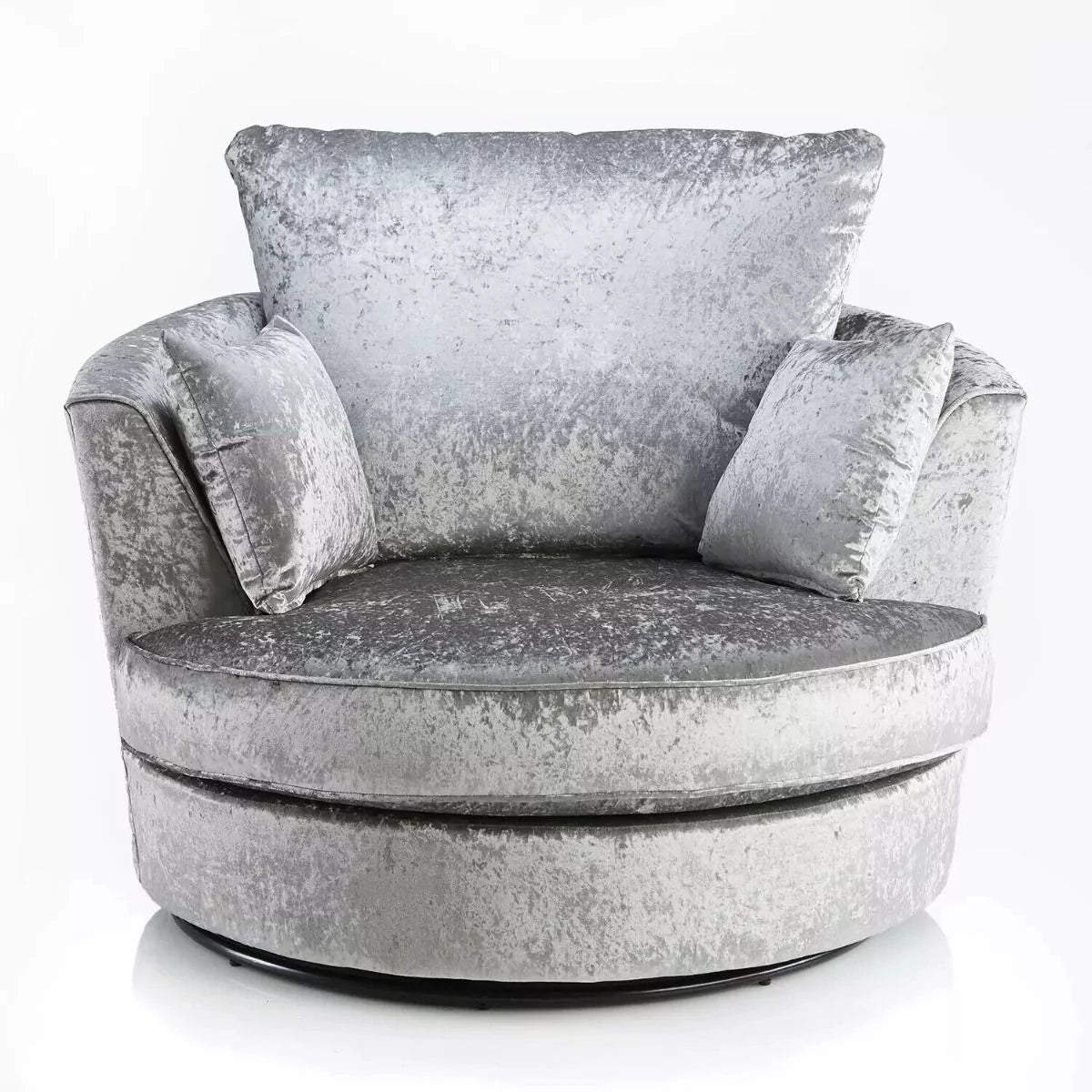 Classic Design Crushed Velvet Corner Sofa - Silver