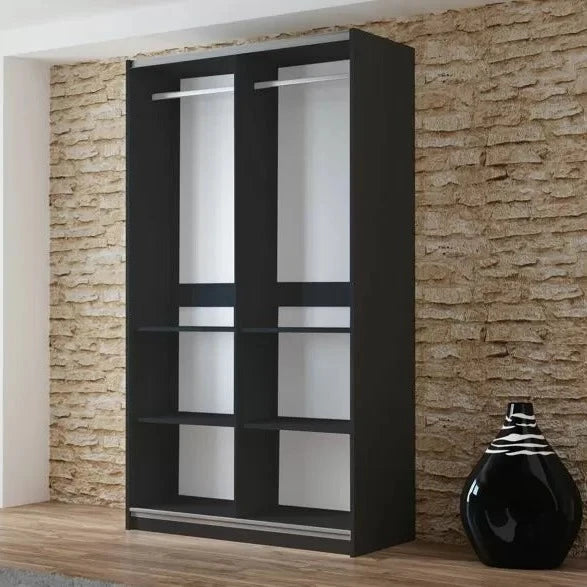 Lisa 2 Sliding Door Mirror Wardrobe White, Black, Grey