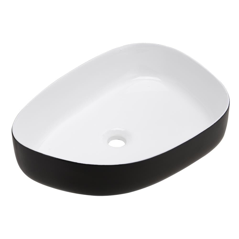 Premium Ceramic Sink with Stainless Steel Pop-upand Mounting Ring