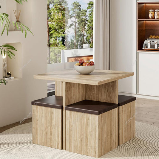 Table and 4 Stools Set