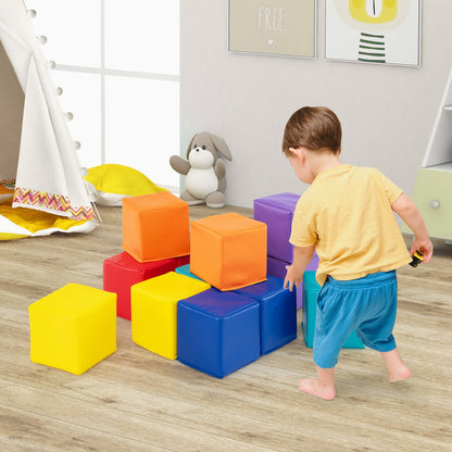 12 PCS Foam Building Blocks 5.5" x 5.5" Colorful Climbing Foam Soft Cubes for Kids-Colorful