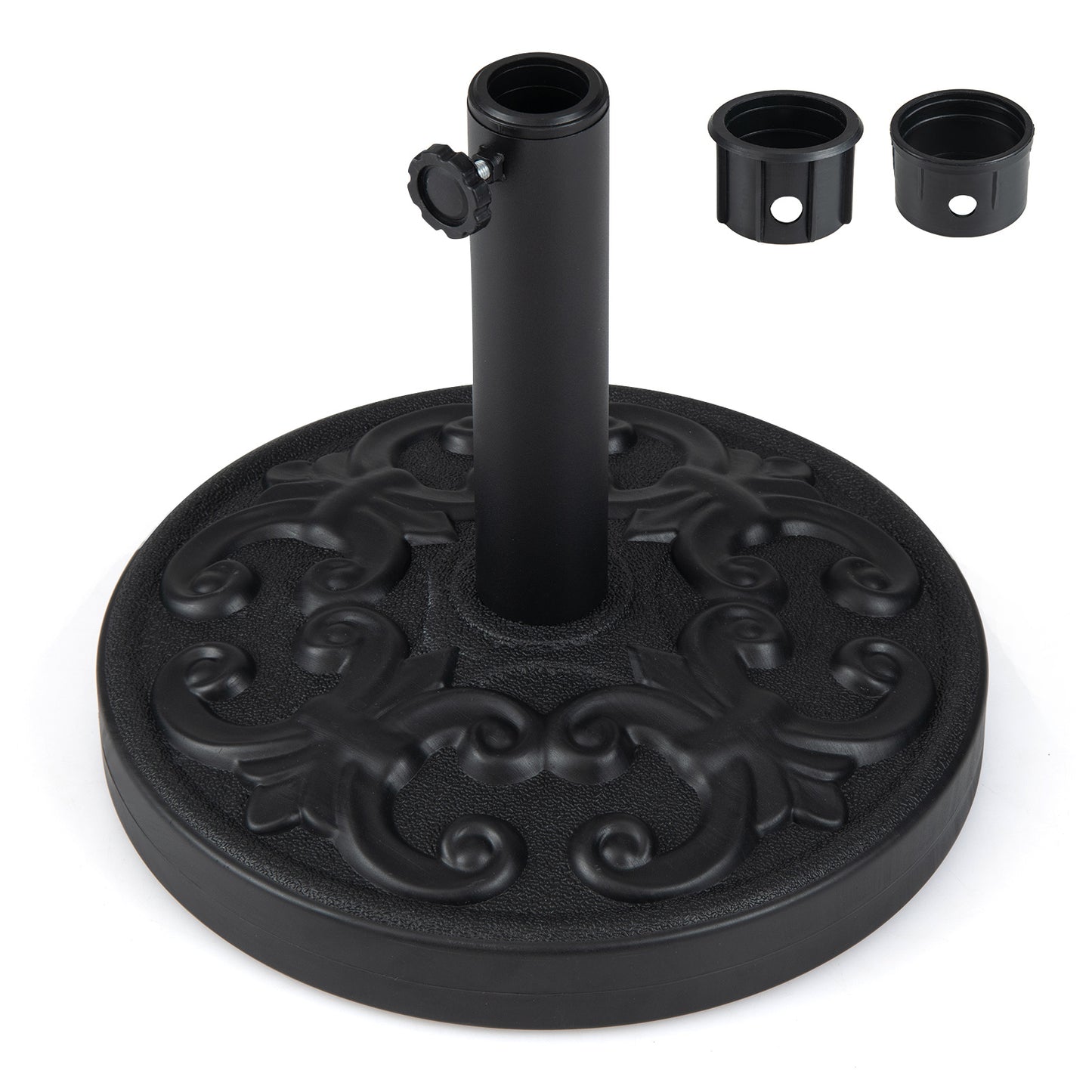 12 kg Heavy-duty Round Umbrella Stand with Adjustable Knob