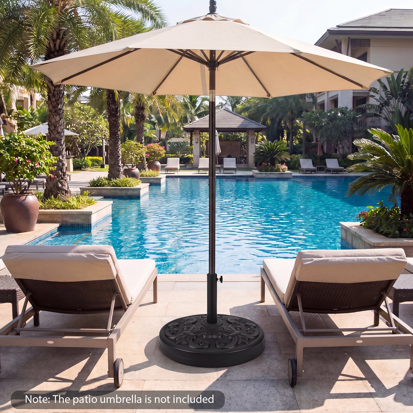 12 kg Heavy-duty Round Umbrella Stand with Adjustable Knob