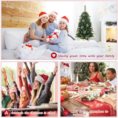 120 CM Artificial Christmas Tree Set of 2 with Decorative Pot