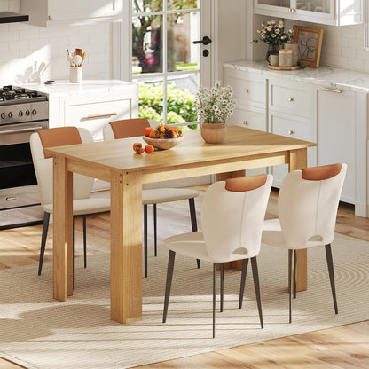 120 CM Dining Table for 4-6 People Wooden Rectangular Table Long Dinner Table-Natural