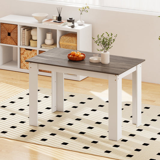 120 CM Dining Table for 4-6 People Wooden Rectangular Table Long Dinner Table-White