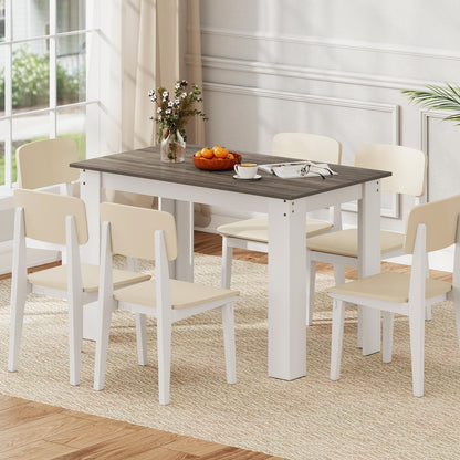 120 CM Dining Table for 4-6 People Wooden Rectangular Table Long Dinner Table-White