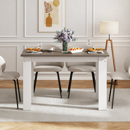 120 CM Dining Table for 4-6 People Wooden Rectangular Table Long Dinner Table-White