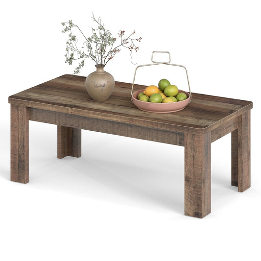 120 cm Farmhouse Coffee Table with Spacious Tabletop in Brown