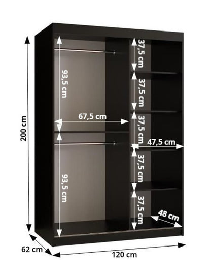 Rena I Sliding Door Wardrobe 120cm