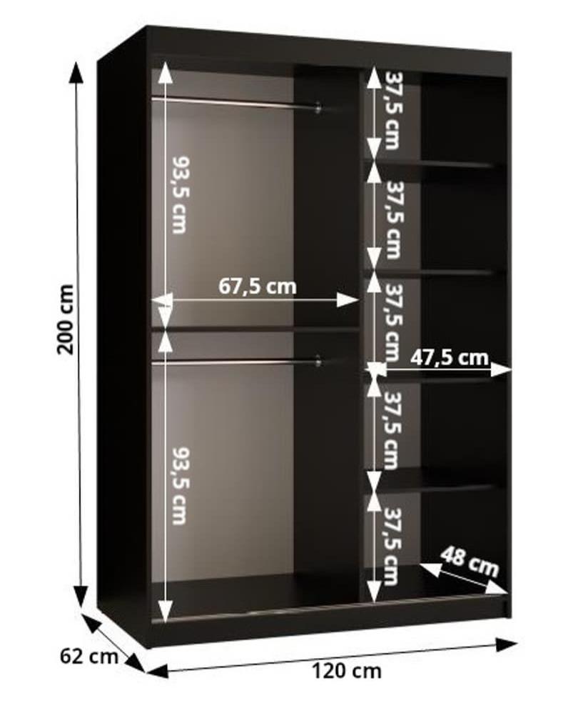 Parma Sliding Door Wardrobe 120cm