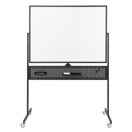 120 x 90 CM Double-Sided Dry Erase Mobile Board with Stand-Black
