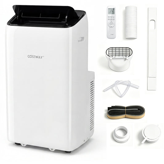 12000 BTU Portable Air Conditioner Cools Up to 46.5㎡ 5-in-1 Quiet AC Unit-White