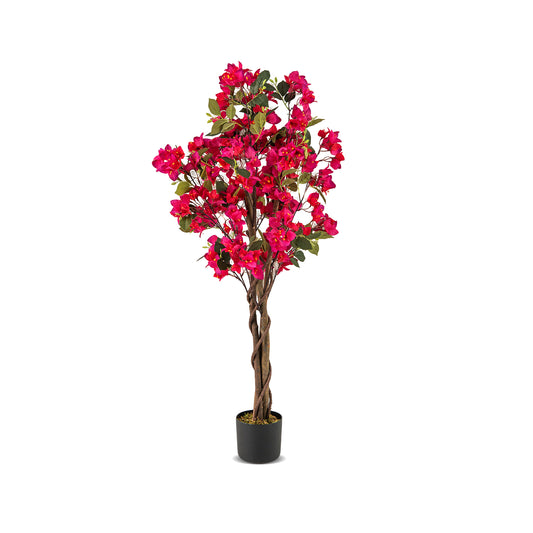120 CM Tall Artificial Bougainvillea Tree with Blooming Flowers- Rose