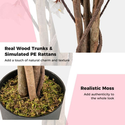 120 CM Tall Artificial Bougainvillea Tree with Blooming Flowers- Rose