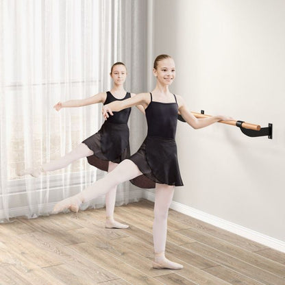 4 Feet Wall-Mounted Ballet Barre for Yoga-Black