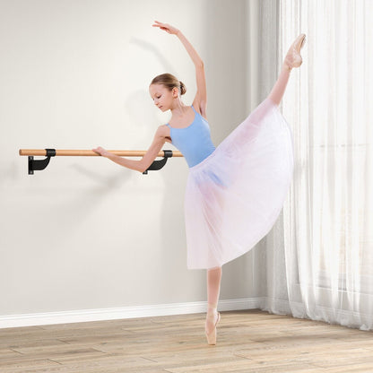 120CM Wall-Mounted Beech Wood Ballet Barre-Black